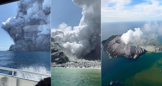 Erupce novozélandské sopky si vyžádala nejméně pět obětí, (9.12.2019).