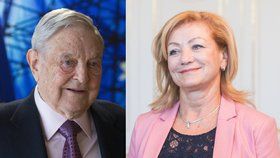 Kandidátka na slovenskou ministryni kultury Ľubica Laššáková (Smer-SD) a miliardář maďarského původu George Soros