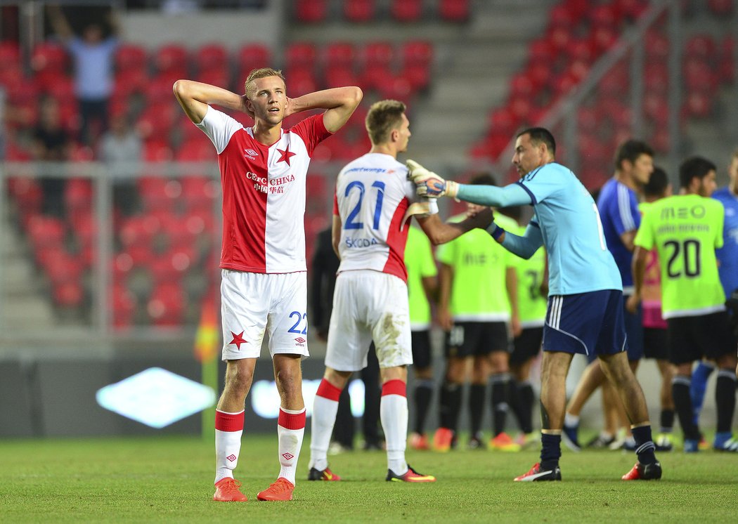 Záložník Slavie Tomáš Souček byl po remíze se Zlínem hodně zklamaný