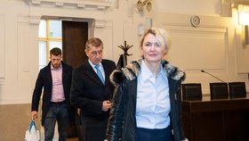 Soud Andreje Babiše kvůli kauze Čapí hnízdo: Jana Nagyová a Andrej Babiš