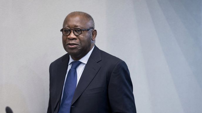 Laurent Gbagbo před haagským tribunálem.