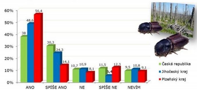 Souhlasíte s pokácením stromů napadených kůrovcem?