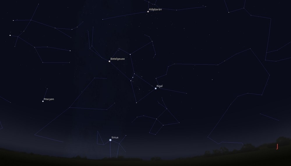 Souhvězdí Orionu, Sirius, Aldebaran