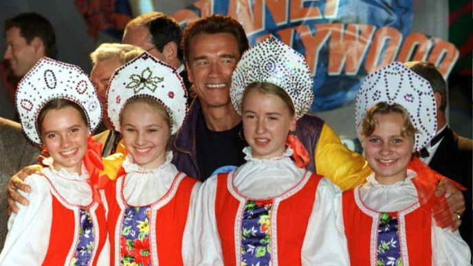 Arnold Schwarzenegger na návštěvě Ruské federace v roce 1996