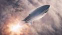 Vizualizace: Vesmírná loď Starship vynášená raketou Falcon Heavy