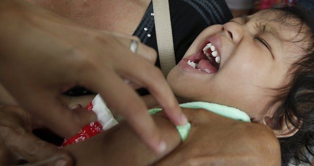Očkování proti spalničkám se v Sýrii provádí plošně