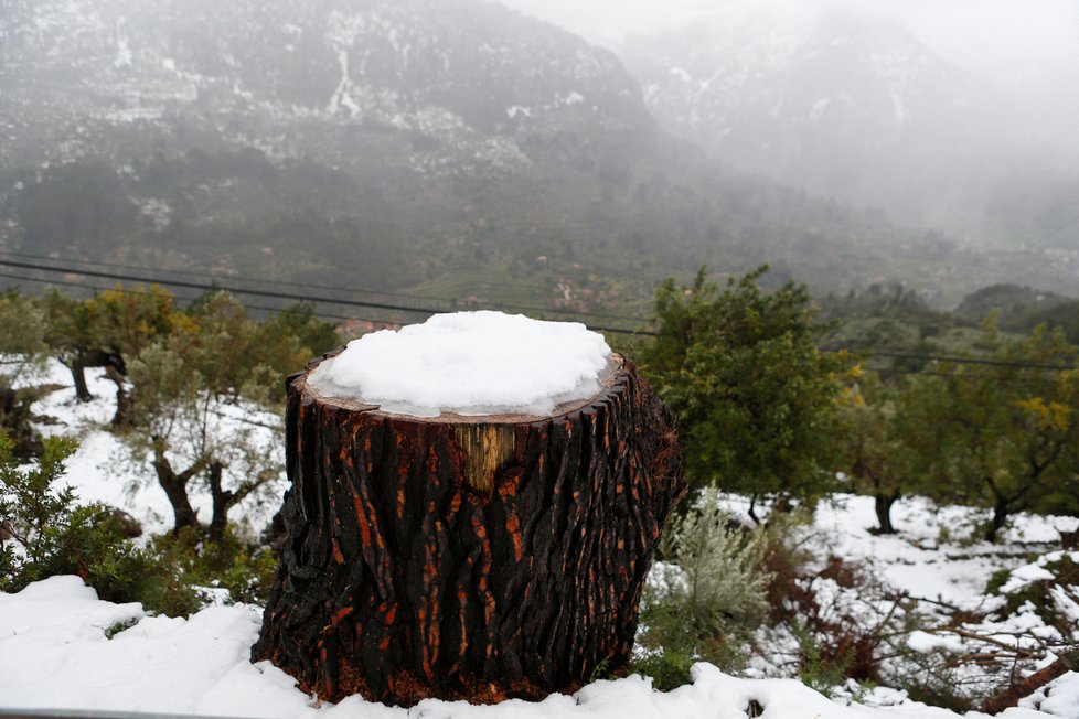 Španělsko včetně Mallorky se potýká se sněhem, (28.02.2023).