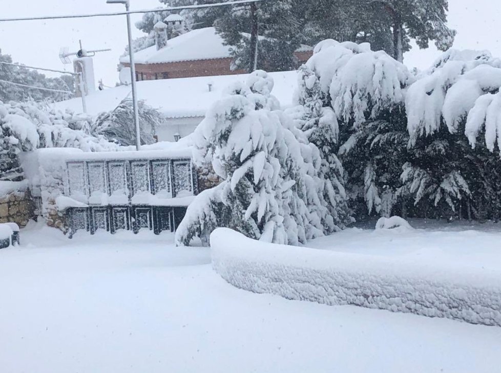Španělsko zasáhla bouře Gloria, která se sebou přinesla i sněžení, (21.01.2020).