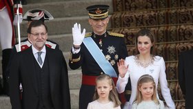 Nový španělský král Felipe IV. se svoou rodinou.