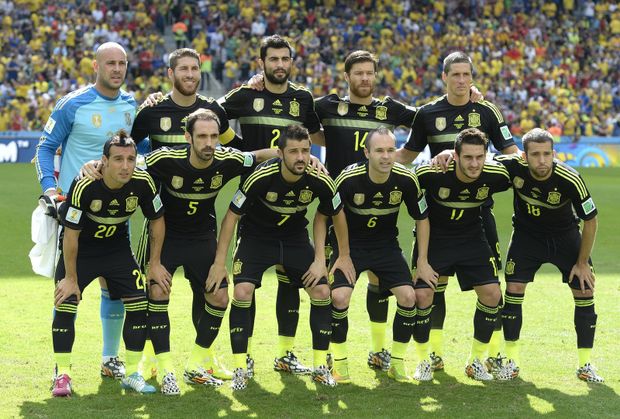Španělský tým před posledním utkáním s Austrálií (3:0). Španělský tým před posledním utkáním s Austrálií (3:0).