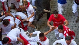 Býci během španělských oslav vtrhli do davu