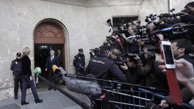 Více než 400 novinářů a asi 200 policistů stálo před budovou soudu.