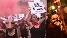 Začátky „býčích slavností“ ve španělské Pamploně doprovázely protesty, do ulic vyšli ochránci zvířat i feministky