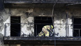 Požár bytového domu ve Valencii. (23.2.2024)
