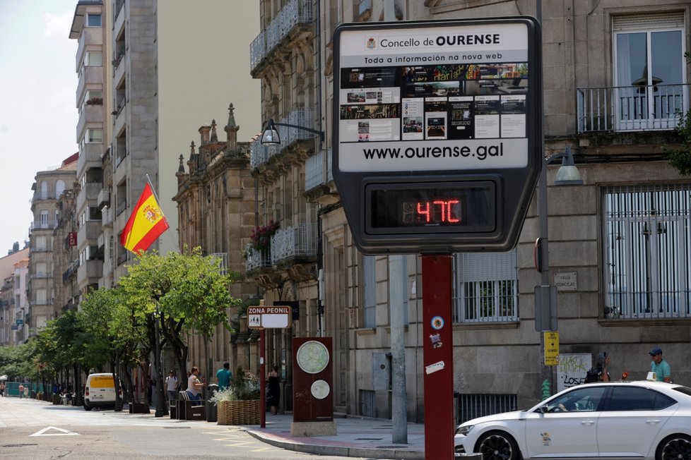 Ourense: 47 °C (12. 7. 2022).