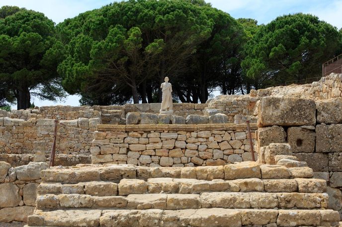 Řecko-římské archeologické naleziště Empúries na východním pobřeží Španělska