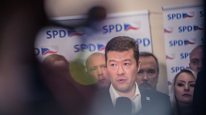 Dění ve volebním štábu hnutí SPD