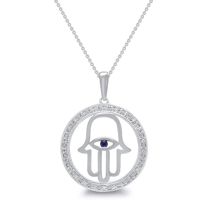 Náhrdelník ve tvaru ruky se safírem Hamsa, eppi.cz, 12 200 Kč Náhrdelník ve tvaru ruky se safírem Hamsa, eppi.cz, 12 200 Kč