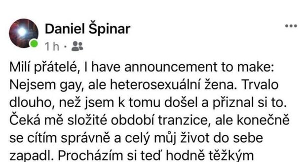 Prohlášení Daniela Špinara