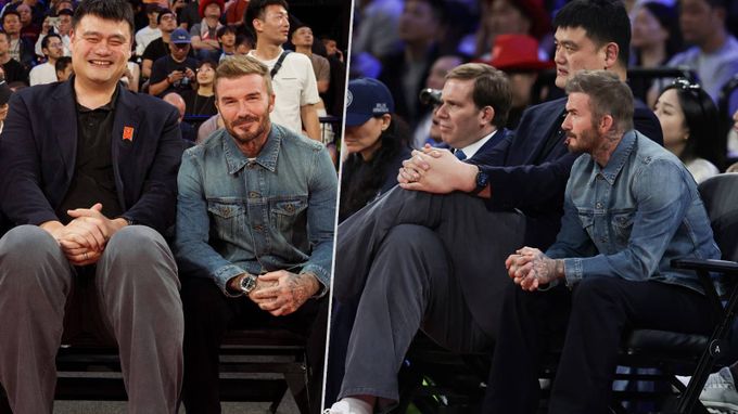 Beckham vedle basketbalového obra Minga: David a Goliáš Beckham vedle basketbalového obra Minga: David a Goliáš
