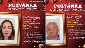 Slovenská policie boduje: Vtipně zve nejhledanější zločince ke štědrovečerní tabuli