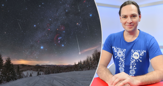 Vrcholí roj Kvadrantidy a Měsíc vzácně zakryje Saturn