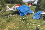 Havárie letadla na Královéhradecku: Pilot musel vrtulníkem do nemocnice