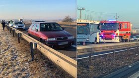 Hromadná nehoda uzavřela dálnici D10: V druhém směru jelo auto v protisměru