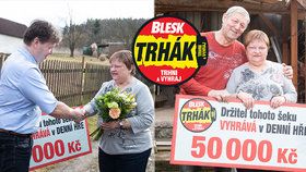 Čtenářka z Maňové vyhrála v DENNÍ HŘE Trháku 50 000 Kč: Blesk jí přivezl radost