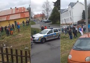 Nepokoje na Bruntálsku. Policie kontrolovala demonstraci proti Romům.