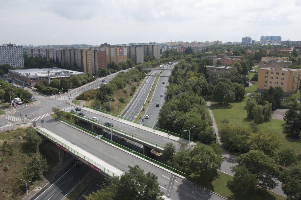 Stávající vzhled Spořilovské spojky.