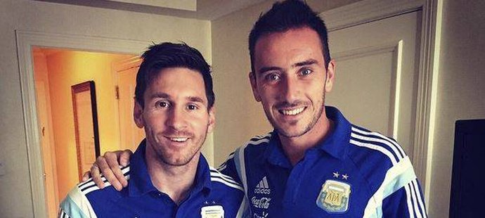 Lionel Messi a jeho spoluhráč z argentinské reprezentace Federico Mancuello