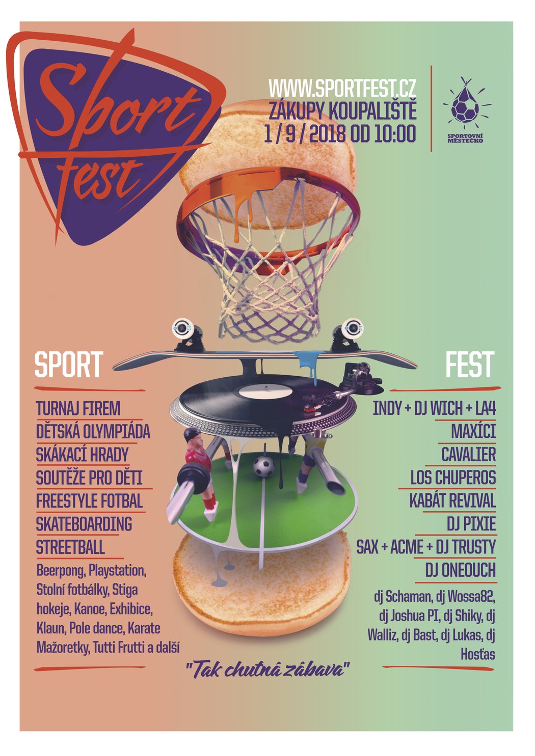 Sportovní akce pro děti SPORTFEST se uskuteční poslední prázdninovou sobotu 1. září v Zákupech u České Lípy