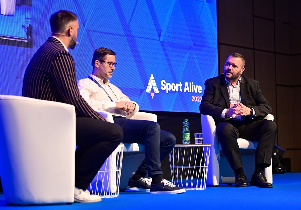 Sport Alive 2022: moderátor Jiří kalemba, Tomáš Klečka a Branislav Kovačovič