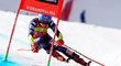 Mikaela Shiffrinová během prvního kola obřího slalomu v Soldeau