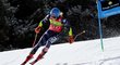 Mikaela Shiffrinová během prvního kola obřího slalomu v Soldeau