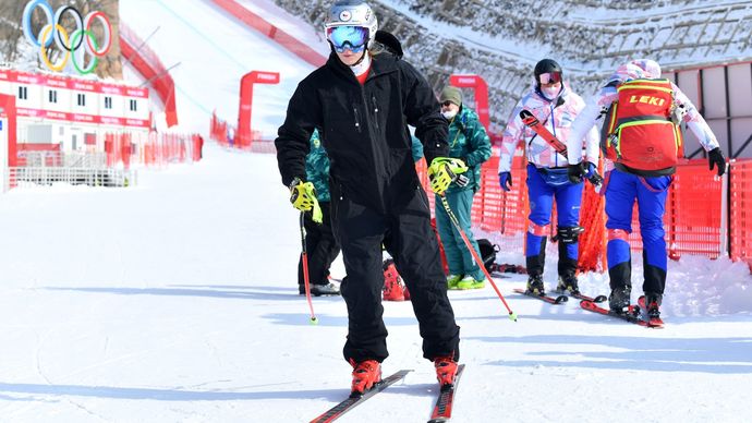 Ester Ledecká během kombinačního sjezdu