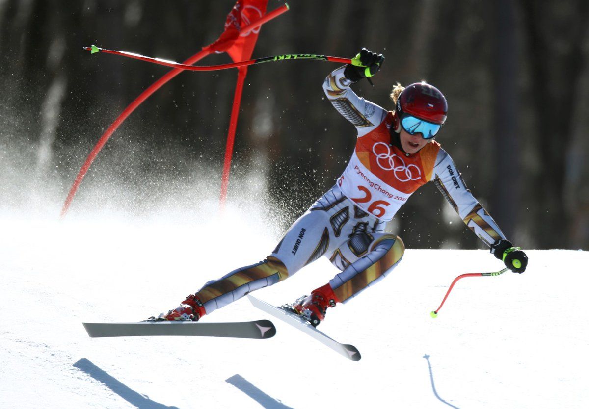 Ester Ledecká. Dvojnásobná olympijská vítězka.