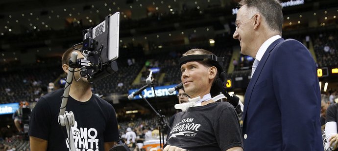 Steve Gleason před utkáním Saints proti Falcons.