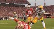 Running back 49ers Raheem Mostert zaznamenal proti Packers hned čtyři touchdowny