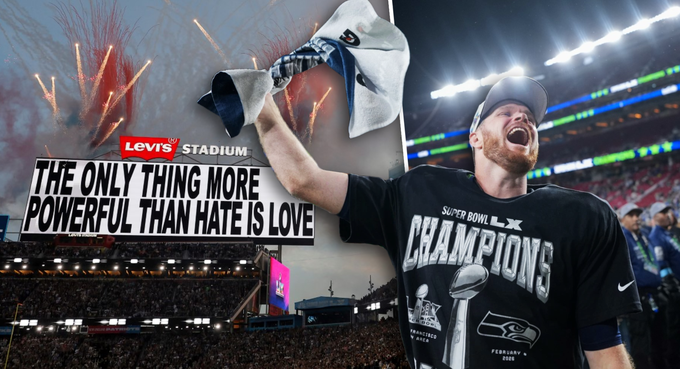 Super Bowl: titul na Temné straně a vzkaz Trumpovi. Láska je silnější než nenávist Super Bowl: titul na Temné straně a vzkaz Trumpovi. Láska je silnější než nenávist