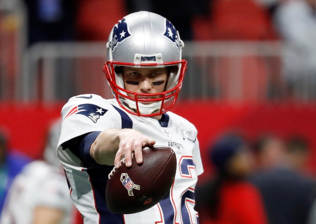 Hvězda New England Patriots Tom Brady během Super Bowlu LIII