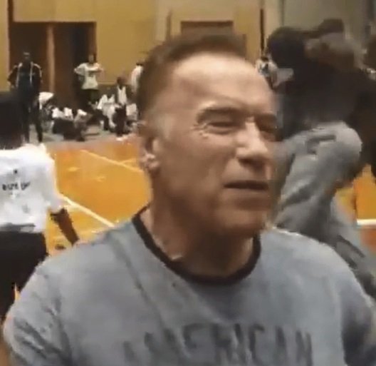 Arnold Schwarzenegger byl napaden v Africe, skopl ho jeden z diváků