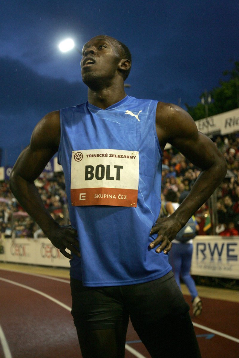 Usain Bolt byl po závodě zklamaný.