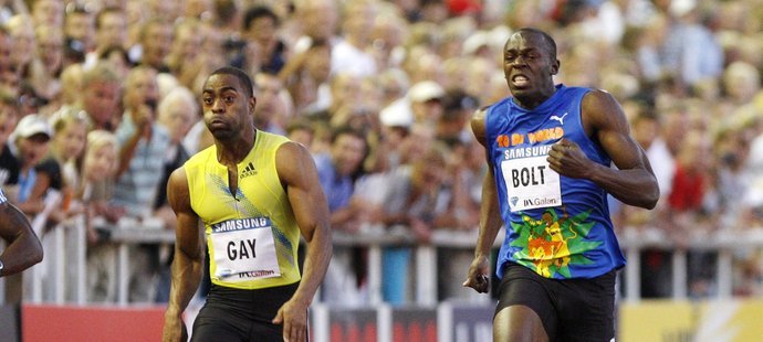 Tyson Gay (vlevo) přiznal, že ho deprimuje závodit v době, kdy je jeho soupeřem fenomenální Usain Bolt.