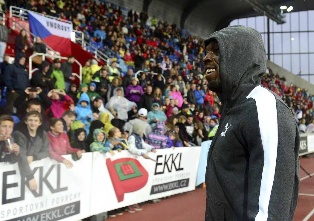 Usain Bolt byl z publika na Zlaté tretře nadšený