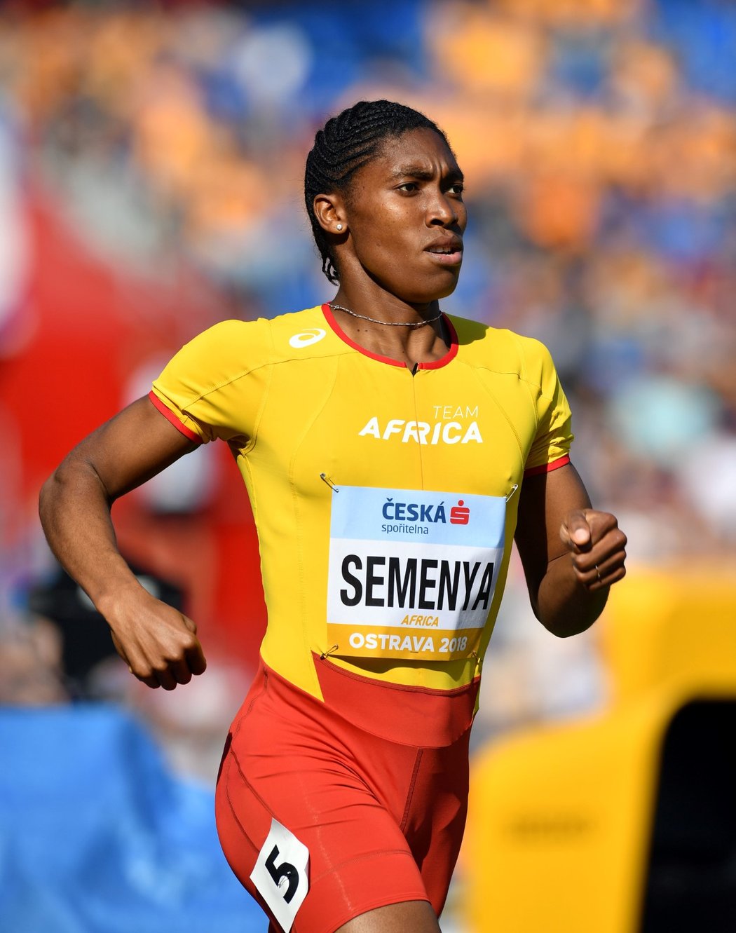 Caster Semenyaová na Kontinentálním poháru v Ostravě v roce 2018