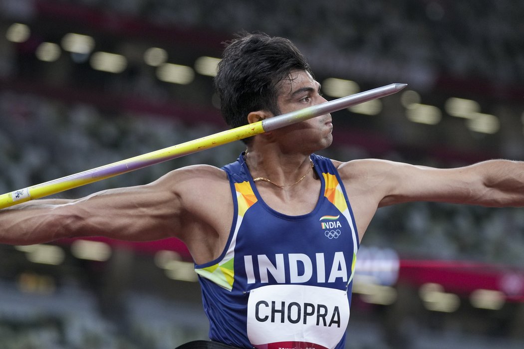 Neeraj Chopra v olympijském finále