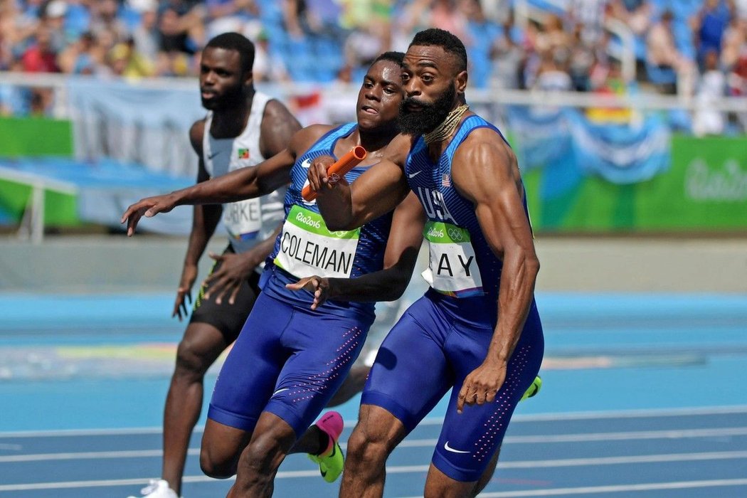 Christian Coleman startoval na OH v Riu jako člen americké sprinterské štafety.