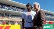 Jamajský legendární atlet Usain Bolt a bývalý prezident USA Bill Clinton